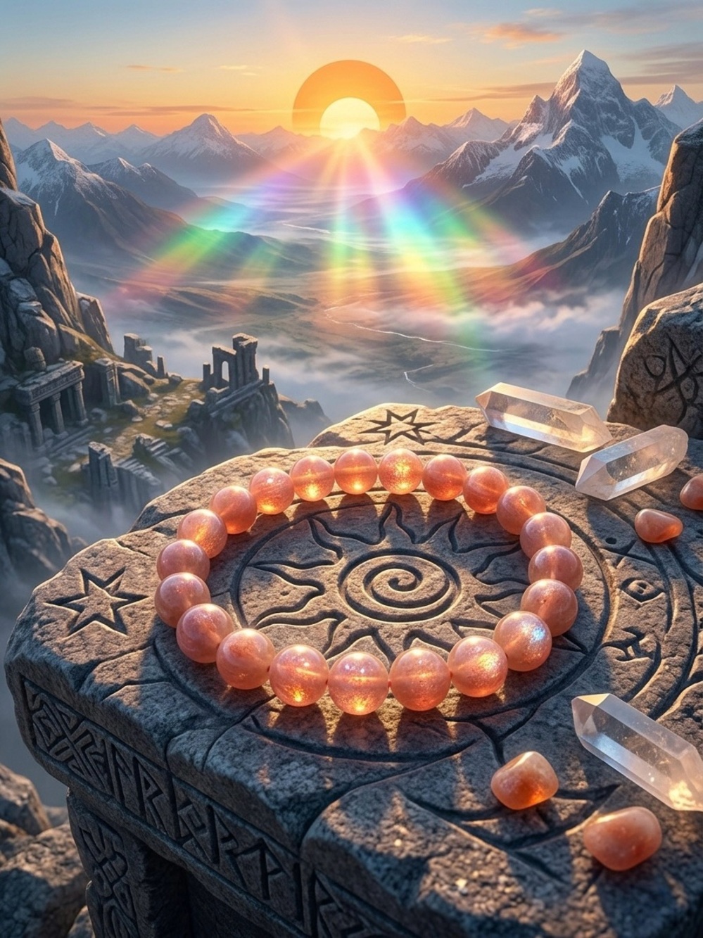 ☀️ Natural Peach Sunstone Bracelet – Radiant Energy & Confidence